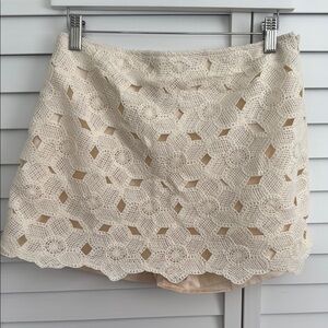 Elegant Cream Lace Skort